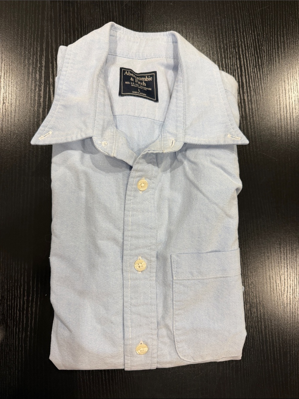 Abercrombie & Fitch Pale Blue Casual Button-Down Shirt